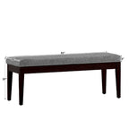 Banco tapizado sin respaldo, 1 asiento | Lino Marrón / Lino Beige / Lino Gris Oscuro / Lino Gris | Estructura de madera Espresso