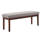 Banco tapizado sin respaldo, 1 asiento | Lino Marrón / Lino Beige / Lino Gris Oscuro / Lino Gris | Estructura de madera Espresso