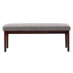 Banco tapizado sin respaldo, 1 asiento | Lino Marrón / Lino Beige / Lino Gris Oscuro / Lino Gris | Estructura de madera Espresso