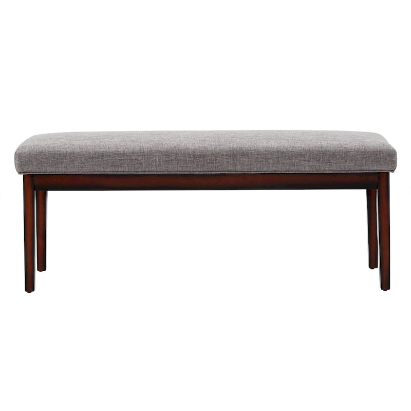 Banco tapizado sin respaldo, 1 asiento | Lino Marrón / Lino Beige / Lino Gris Oscuro / Lino Gris | Estructura de madera Espresso