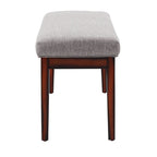 Banco tapizado sin respaldo, 1 asiento | Lino Marrón / Lino Beige / Lino Gris Oscuro / Lino Gris | Estructura de madera Espresso