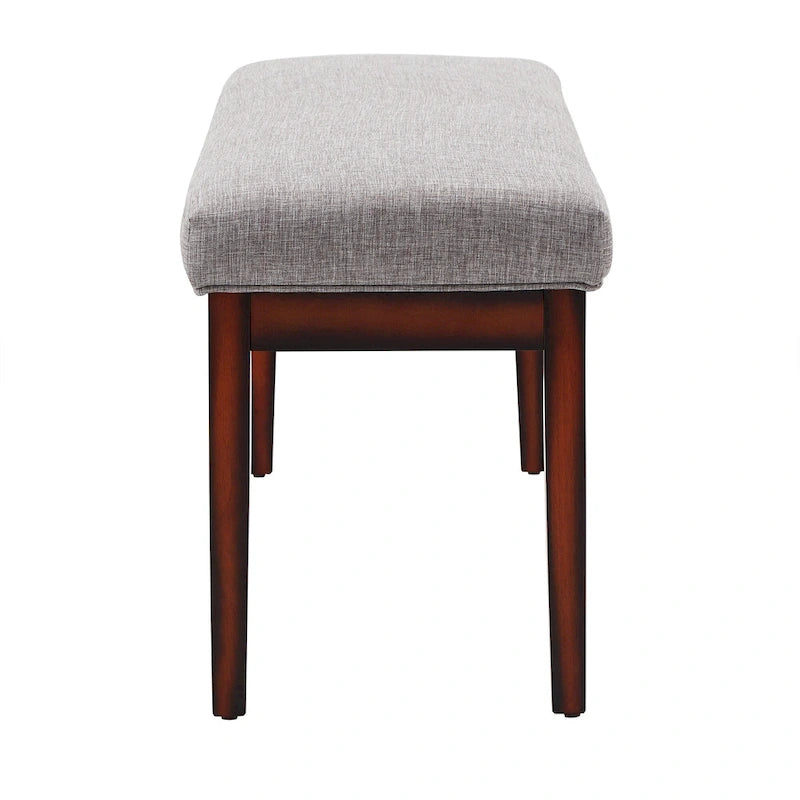 Banco tapizado sin respaldo, 1 asiento | Lino Marrón / Lino Beige / Lino Gris Oscuro / Lino Gris | Estructura de madera Espresso
