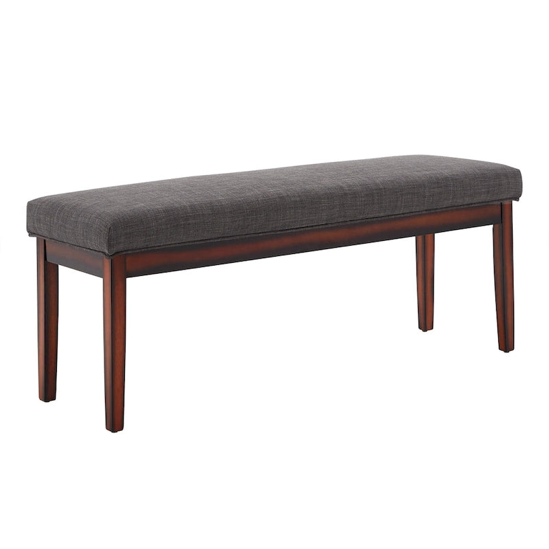 Banco tapizado sin respaldo, 1 asiento | Lino Marrón / Lino Beige / Lino Gris Oscuro / Lino Gris | Estructura de madera Espresso