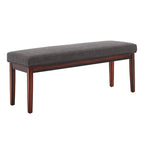 Banco tapizado sin respaldo, 1 asiento | Lino Marrón / Lino Beige / Lino Gris Oscuro / Lino Gris | Estructura de madera Espresso