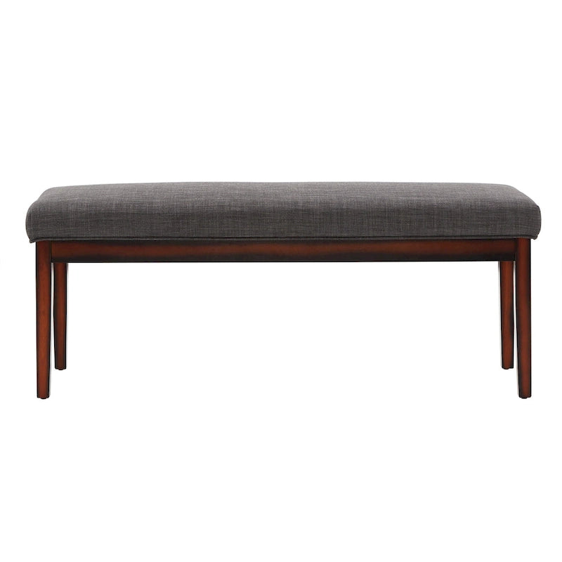 Banco tapizado sin respaldo, 1 asiento | Lino Marrón / Lino Beige / Lino Gris Oscuro / Lino Gris | Estructura de madera Espresso
