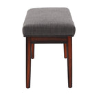 Banco tapizado sin respaldo, 1 asiento | Lino Marrón / Lino Beige / Lino Gris Oscuro / Lino Gris | Estructura de madera Espresso