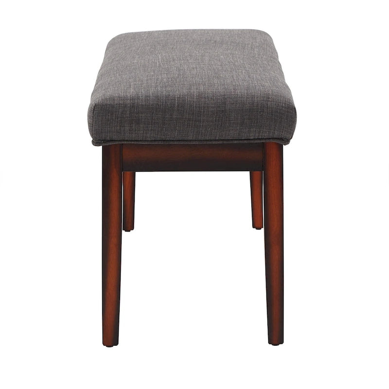 Banco tapizado sin respaldo, 1 asiento | Lino Marrón / Lino Beige / Lino Gris Oscuro / Lino Gris | Estructura de madera Espresso