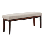 Banco tapizado sin respaldo, 1 asiento | Lino Marrón / Lino Beige / Lino Gris Oscuro / Lino Gris | Estructura de madera Espresso