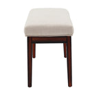 Banco tapizado sin respaldo, 1 asiento | Lino Marrón / Lino Beige / Lino Gris Oscuro / Lino Gris | Estructura de madera Espresso