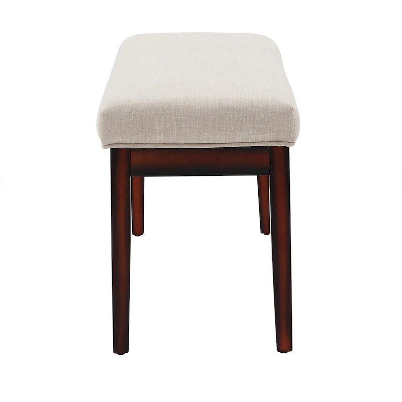 Banco tapizado sin respaldo, 1 asiento | Lino Marrón / Lino Beige / Lino Gris Oscuro / Lino Gris | Estructura de madera Espresso