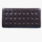 Brown Tufted Faux Leather Storage Bench, 1-Person