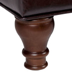 Brown Tufted Faux Leather Storage Bench, 1-Person