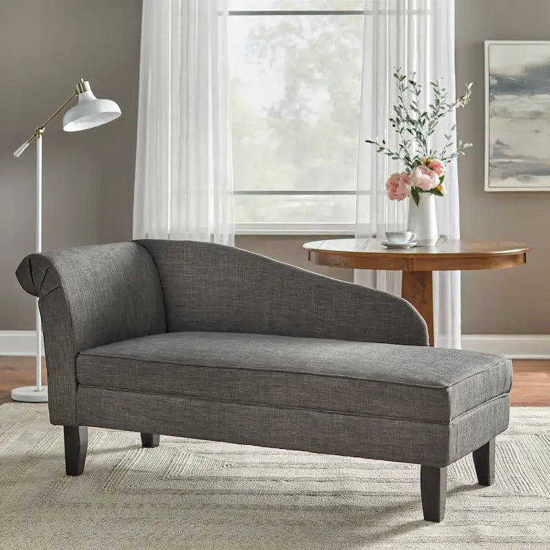 Beige/Blue/Grey/Orange/Burgundy Chaise Lounge with Hidden Storage, 1-Person