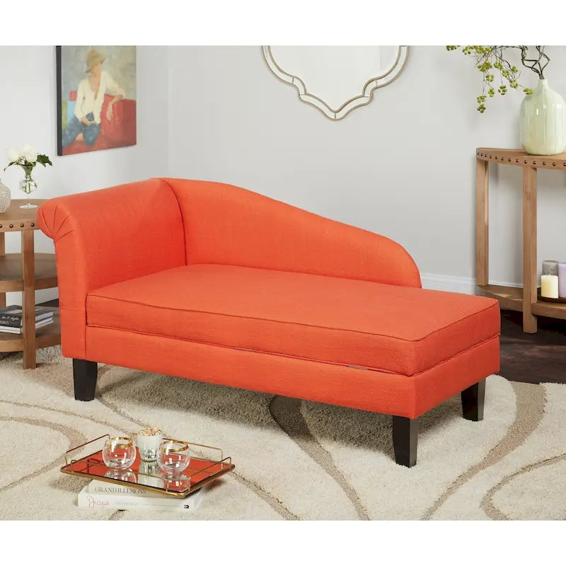 Beige/Blue/Grey/Orange/Burgundy Chaise Lounge with Hidden Storage, 1-Person