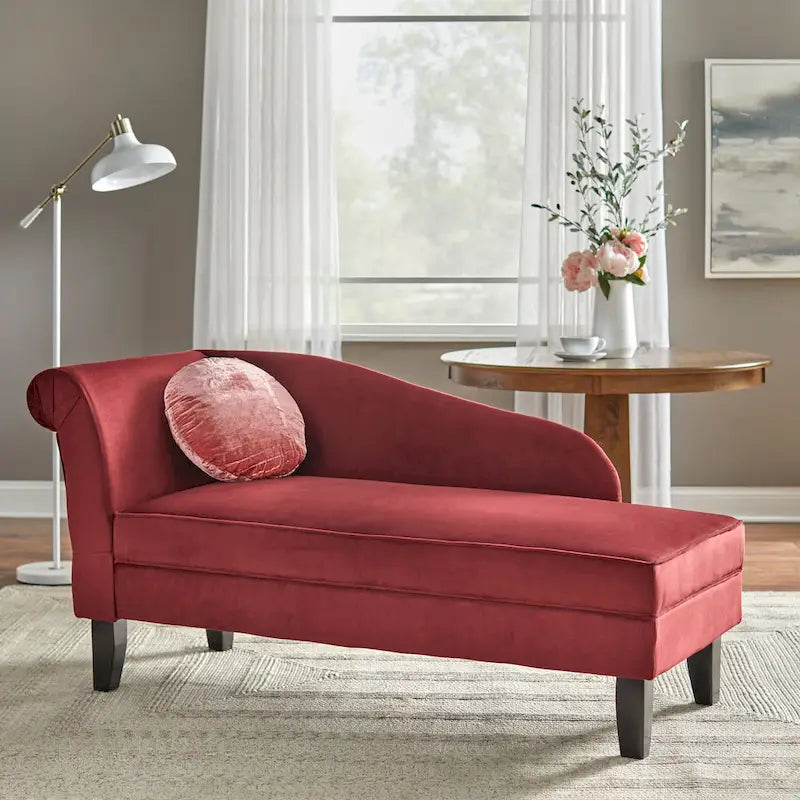 Beige/Blue/Grey/Orange/Burgundy Chaise Lounge with Hidden Storage, 1-Person