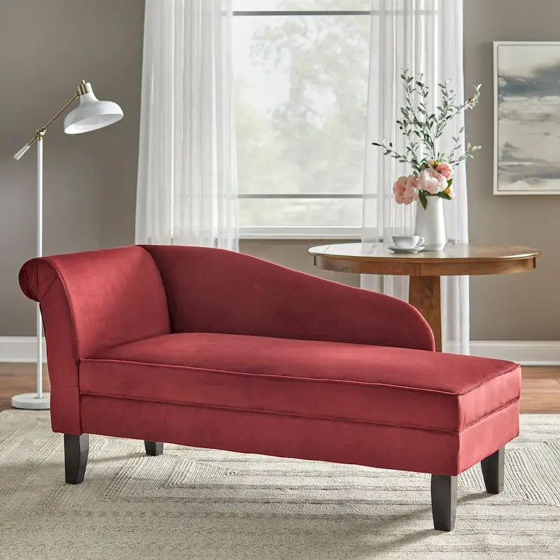 Beige/Blue/Grey/Orange/Burgundy Chaise Lounge with Hidden Storage, 1-Person