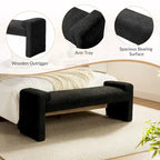 Banco decorativo tapizado de un asiento en gris, negro, salvia, amarillo o marfil