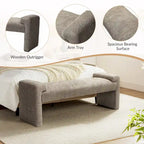 Banco decorativo tapizado de un asiento en gris, negro, salvia, amarillo o marfil