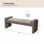 Banco decorativo tapizado de un asiento en gris, negro, salvia, amarillo o marfil
