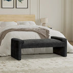 Banco decorativo tapizado de un asiento en gris, negro, salvia, amarillo o marfil