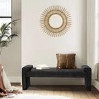 Banco decorativo tapizado de un asiento en gris, negro, salvia, amarillo o marfil