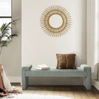 Banco decorativo tapizado de un asiento en gris, negro, salvia, amarillo o marfil