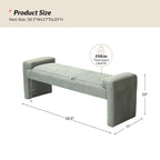 Banco decorativo tapizado de un asiento en gris, negro, salvia, amarillo o marfil