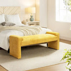 Banco decorativo tapizado de un asiento en gris, negro, salvia, amarillo o marfil