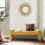 Banco decorativo tapizado de un asiento en gris, negro, salvia, amarillo o marfil