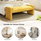 Banco decorativo tapizado de un asiento en gris, negro, salvia, amarillo o marfil