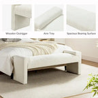Banco decorativo tapizado de un asiento en gris, negro, salvia, amarillo o marfil