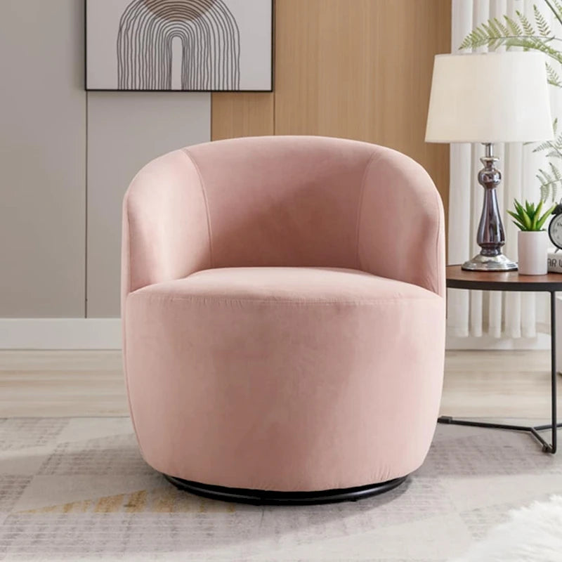 Multi-Color Velvet Swivel Barrel Accent Chair, Single Seat