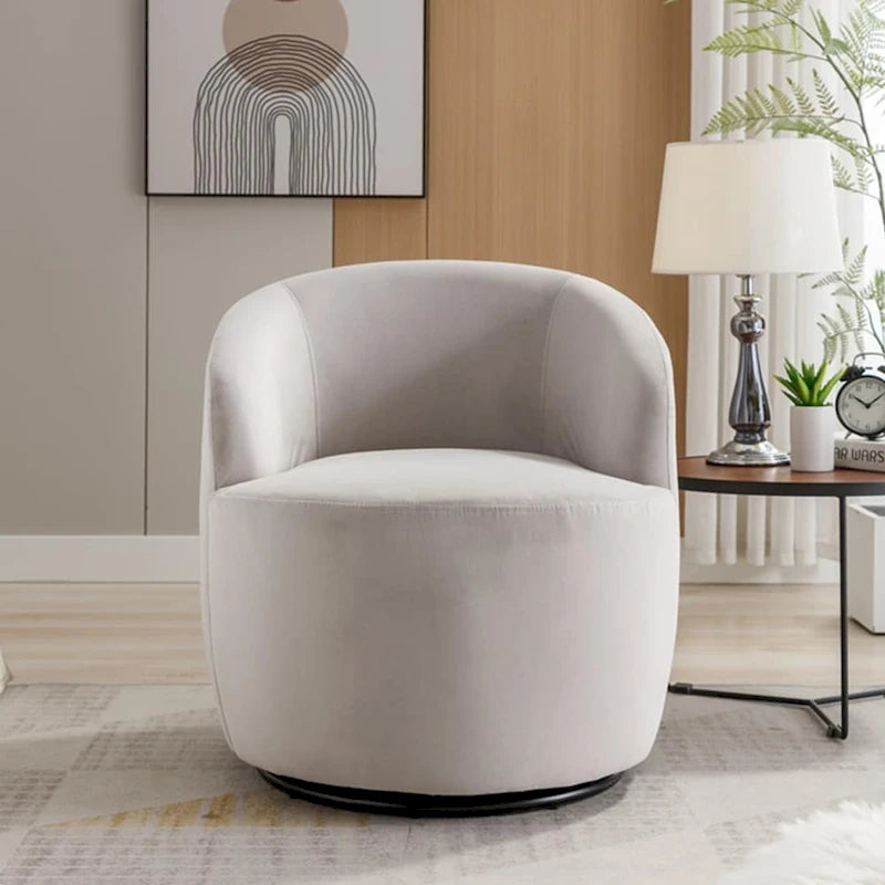 Multi-Color Velvet Swivel Barrel Accent Chair, Single Seat