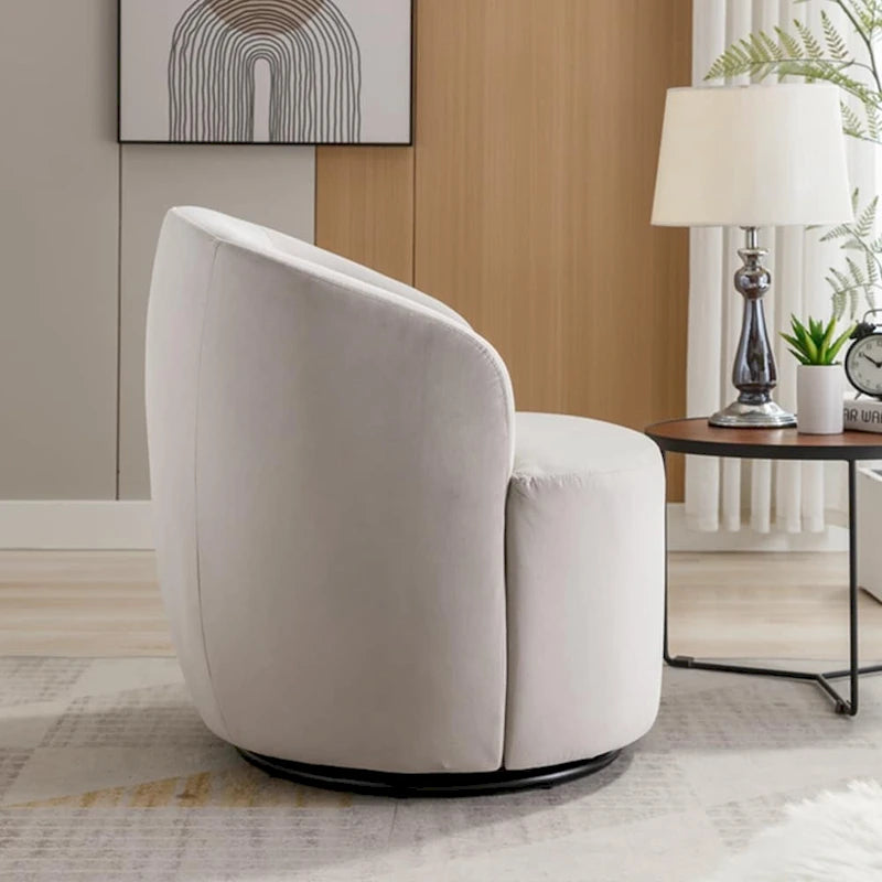 Multi-Color Velvet Swivel Barrel Accent Chair, Single Seat