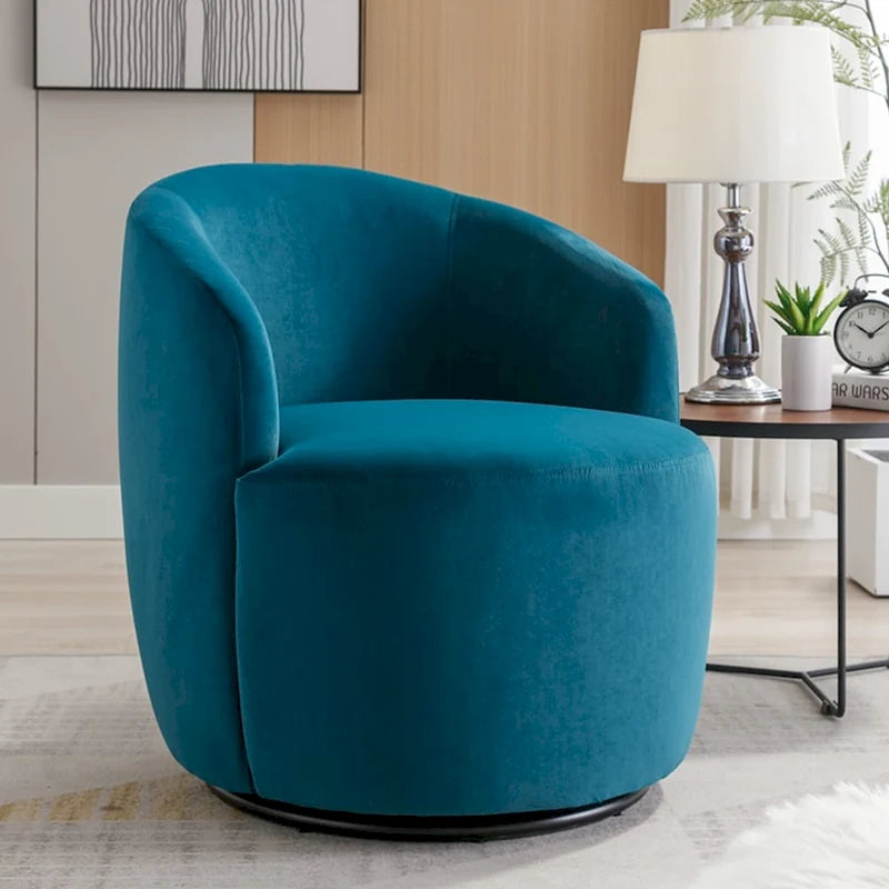 Sillón Decorativo Giratorio de Terciopelo Multicolor, Asiento Individual