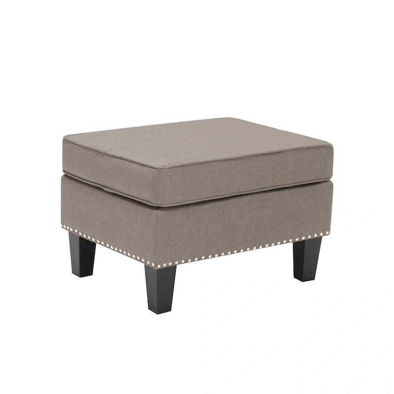 Grey / Dark Grey / Blue / Green / Red Fabric Accent Ottoman, 1-Person