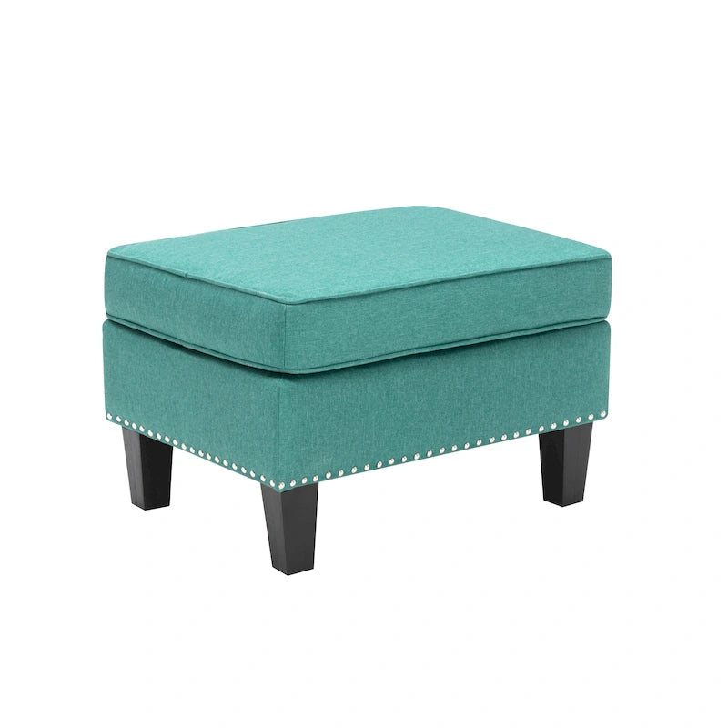 Grey / Dark Grey / Blue / Green / Red Fabric Accent Ottoman, 1-Person