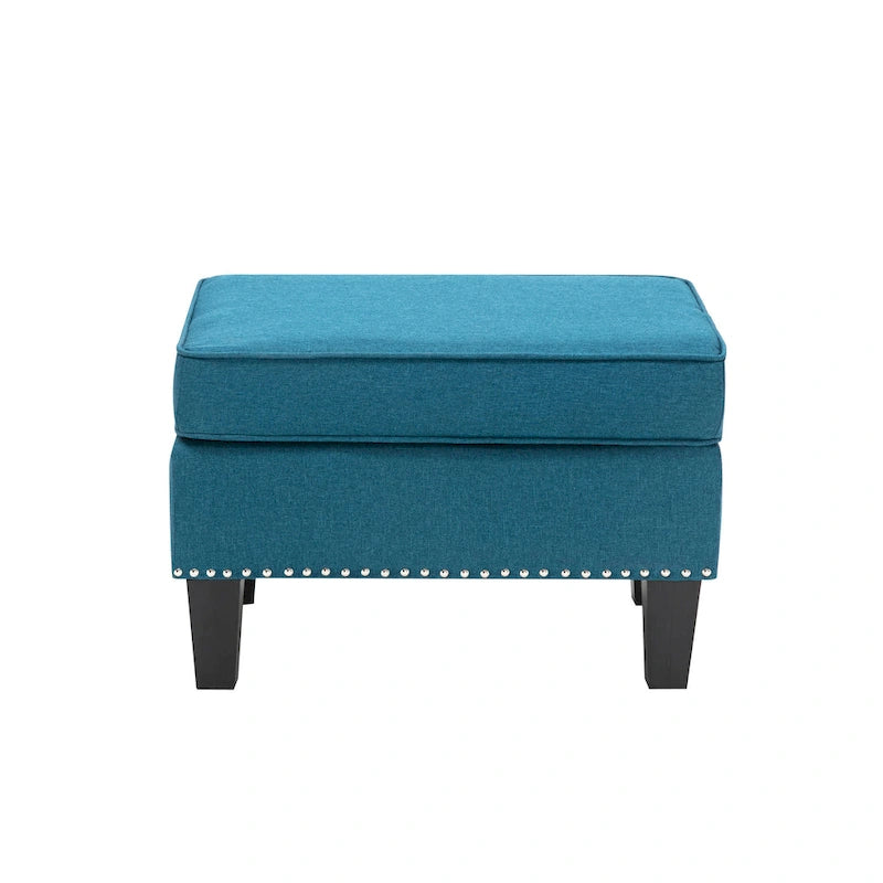 Grey / Dark Grey / Blue / Green / Red Fabric Accent Ottoman, 1-Person