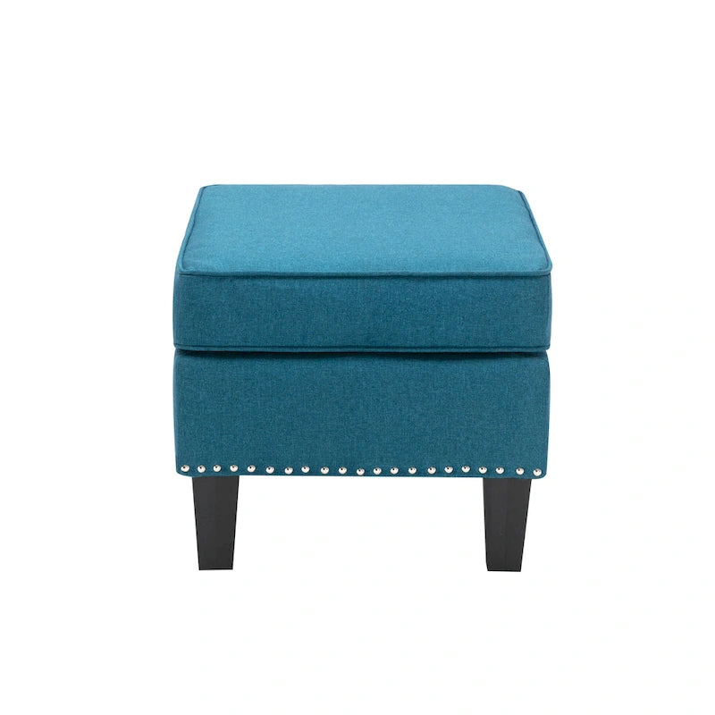 Grey / Dark Grey / Blue / Green / Red Fabric Accent Ottoman, 1-Person