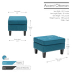 Puf decorativo de tela gris/gris oscuro/azul/verde/rojo, 1 persona