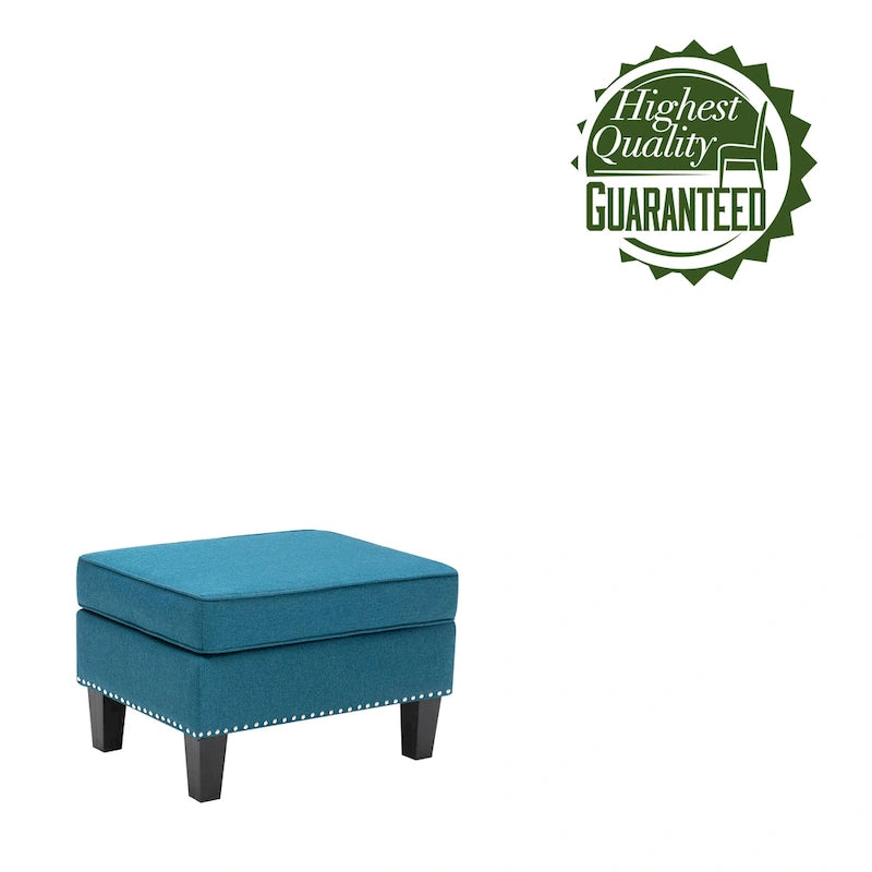 Puf decorativo de tela gris/gris oscuro/azul/verde/rojo, 1 persona