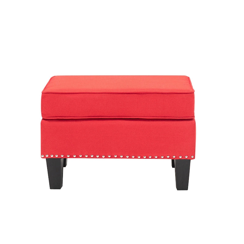 Puf decorativo de tela gris/gris oscuro/azul/verde/rojo, 1 persona
