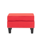 Puf decorativo de tela gris/gris oscuro/azul/verde/rojo, 1 persona