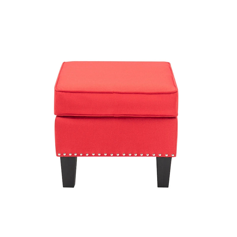 Puf decorativo de tela gris/gris oscuro/azul/verde/rojo, 1 persona