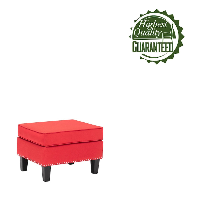 Puf decorativo de tela gris/gris oscuro/azul/verde/rojo, 1 persona