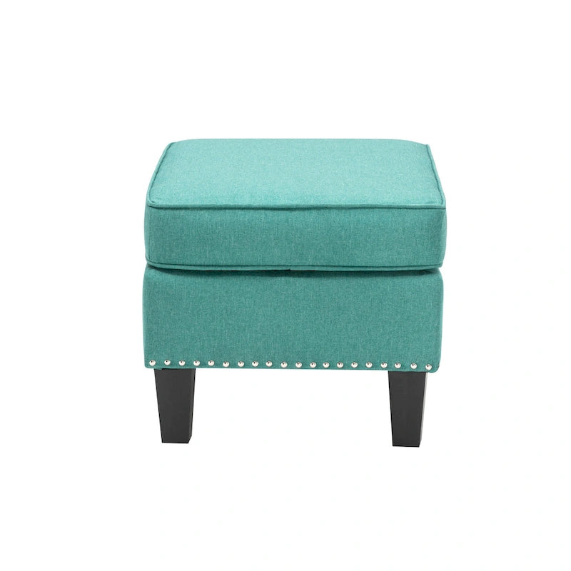 Puf decorativo de tela gris/gris oscuro/azul/verde/rojo, 1 persona