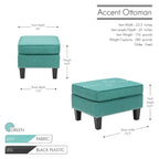 Puf decorativo de tela gris/gris oscuro/azul/verde/rojo, 1 persona