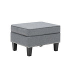 Puf decorativo de tela gris/gris oscuro/azul/verde/rojo, 1 persona