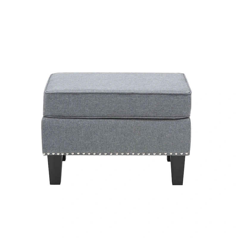 Puf decorativo de tela gris/gris oscuro/azul/verde/rojo, 1 persona