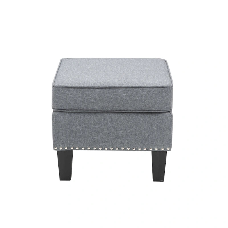 Puf decorativo de tela gris/gris oscuro/azul/verde/rojo, 1 persona